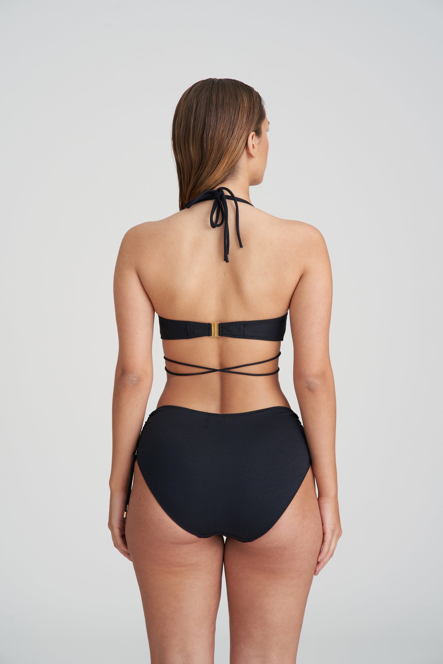 DAHU schwarz Bikini Taillenslip m. Schnur