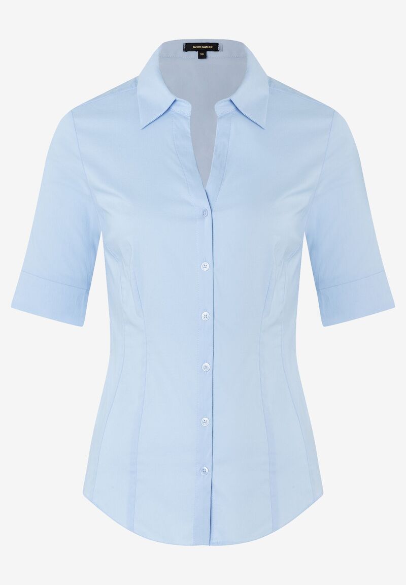 Baumwoll/Stretch Bluse  hellblau