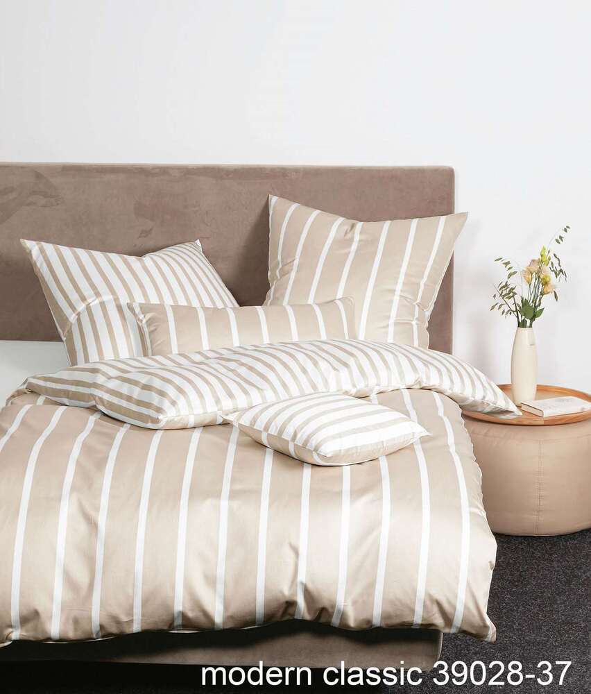 modernclassic Wendebett Streifen aus 39026+39027, naturell