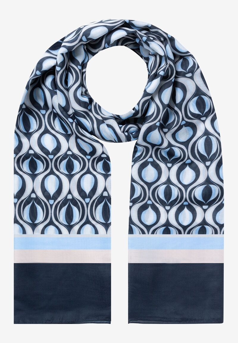 Schal mit grafischem Print  marine/hellblau  Frühjahrs-Kollektion