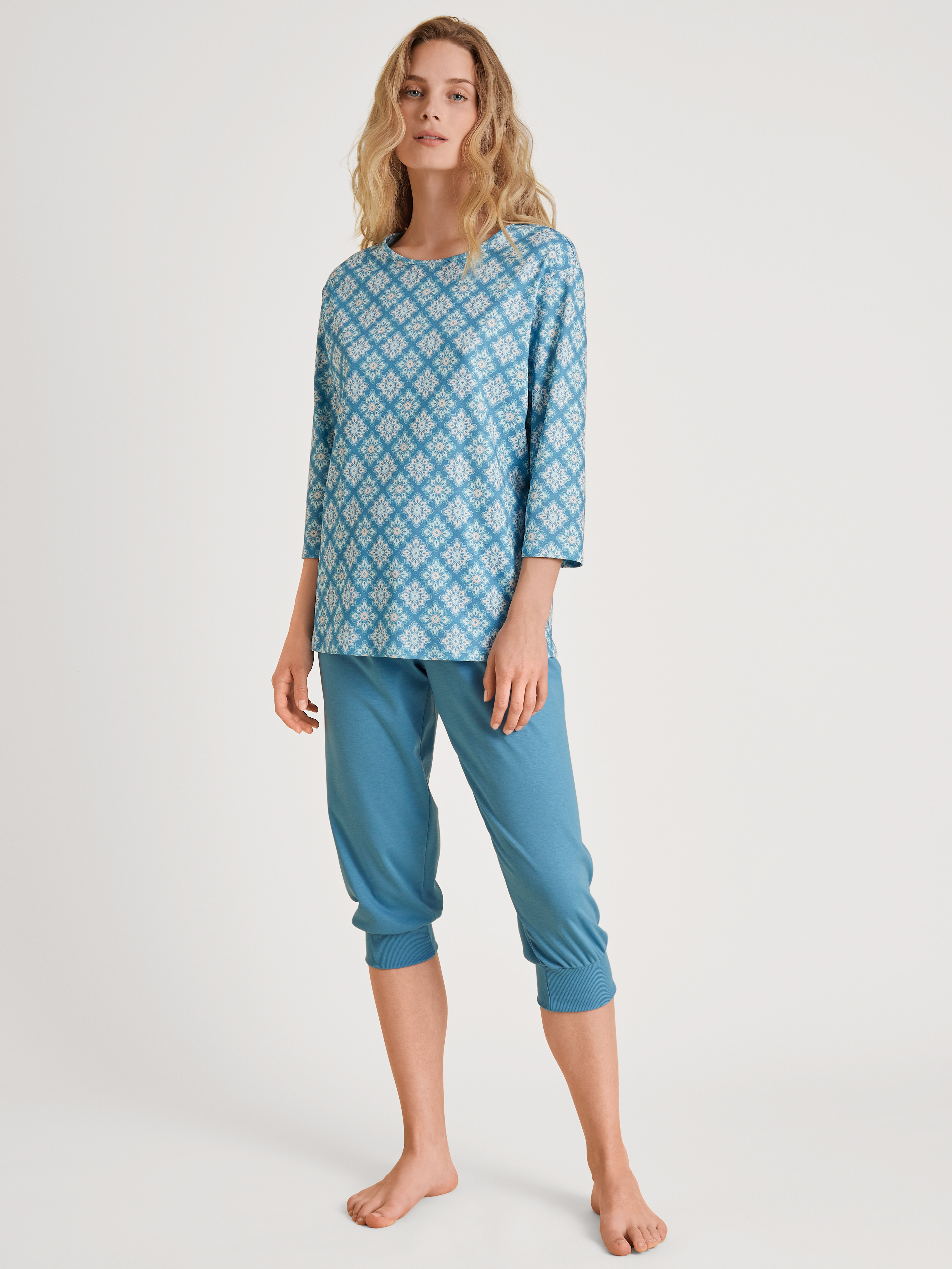 DAMEN Pyjama 3/4, niagara blue
